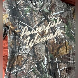 Dressed in Lala powerful woman camo tee